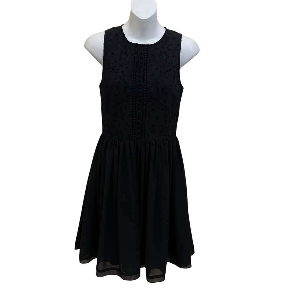 DO+BE Sleeveless Eyelet Dress Black Size Small